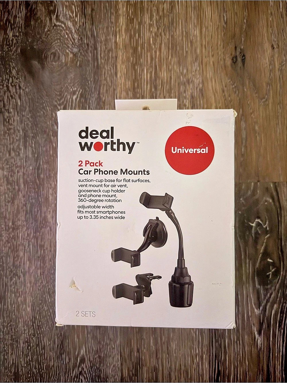 dealworthy Car Phone Mounts 2 Pack Universal Black